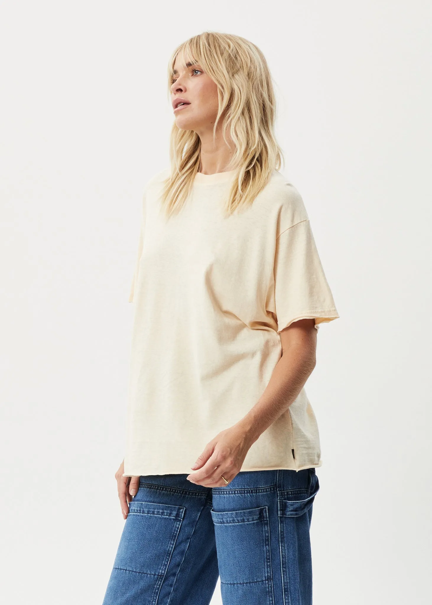 AFENDS Womens Slay - Oversized Tee - Sand