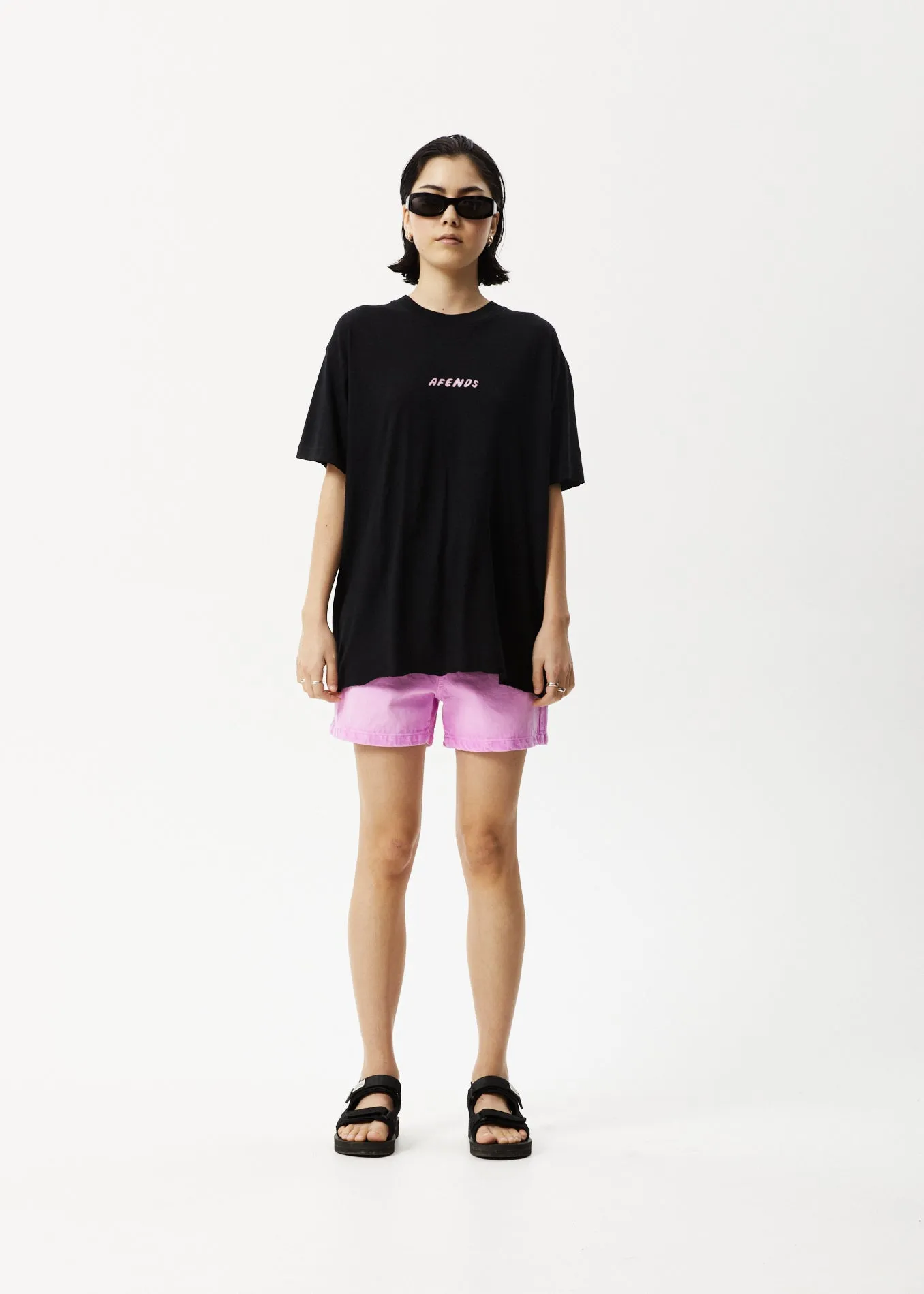 AFENDS Womens Sun Dancer Slay - Oversized T-Shirt - Black