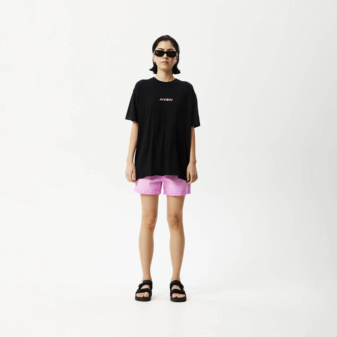 AFENDS Womens Sun Dancer Slay - Oversized T-Shirt - Black