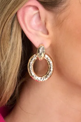 Call It A Hunch Gold Earrings