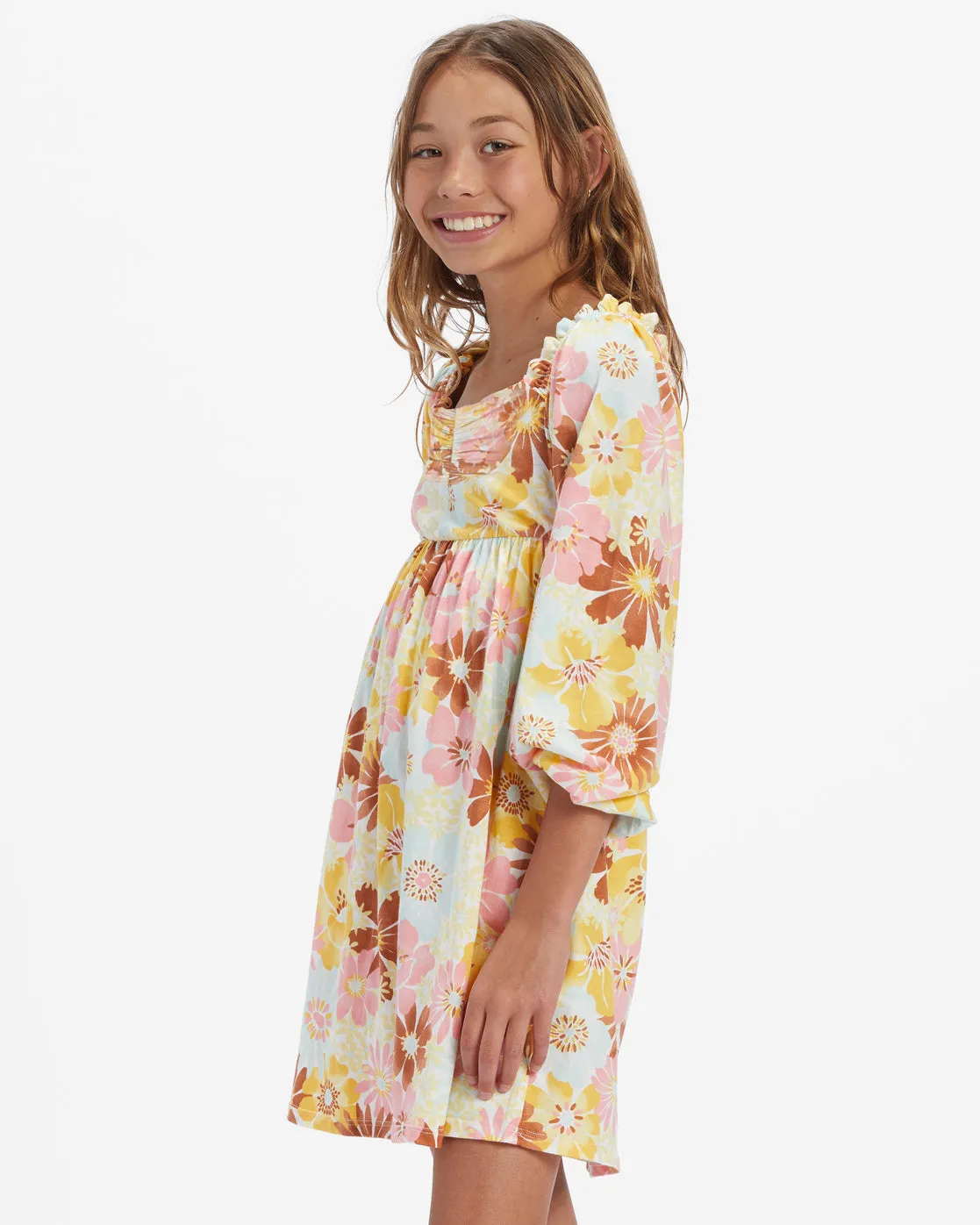 Girls Blossom Dress - Flamingo