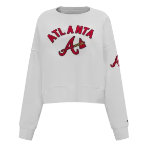 MLB ATLANTA BRAVES CLASSIC WOMEN'S CREWNECK (WHITE)