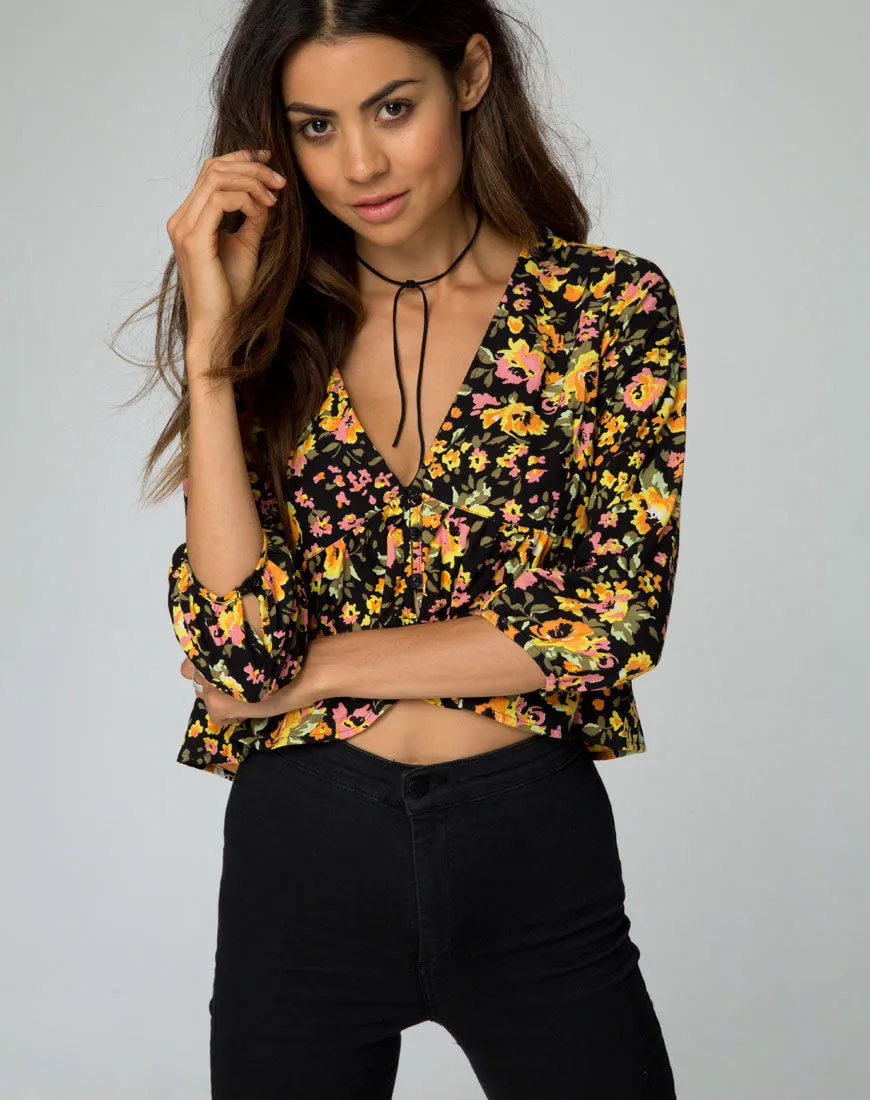 Mosca Plunge Top in Agatha Flower