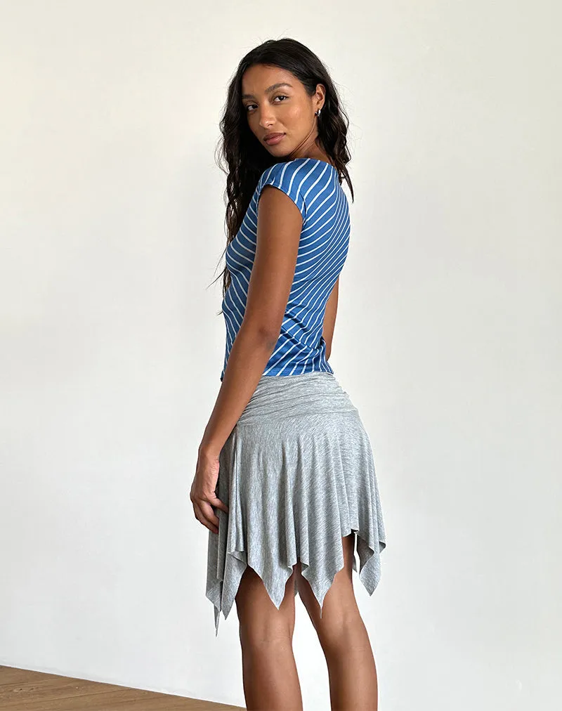 Nova Slinky Top in Blue Diagonal Stripe